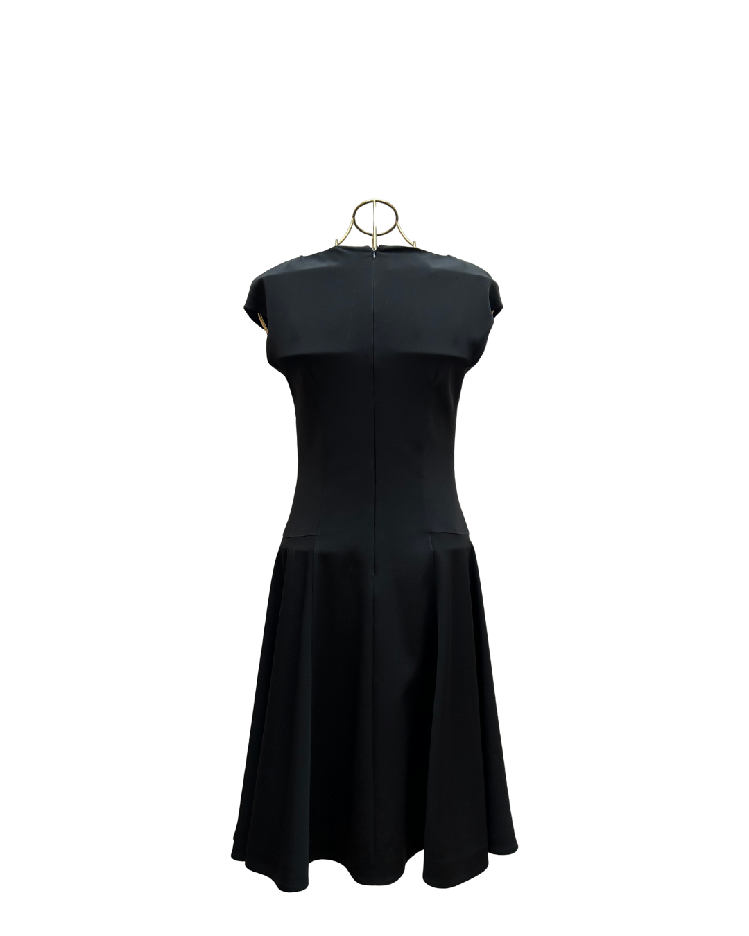 Prada – Vestido negro de silueta estructurada con escote en V