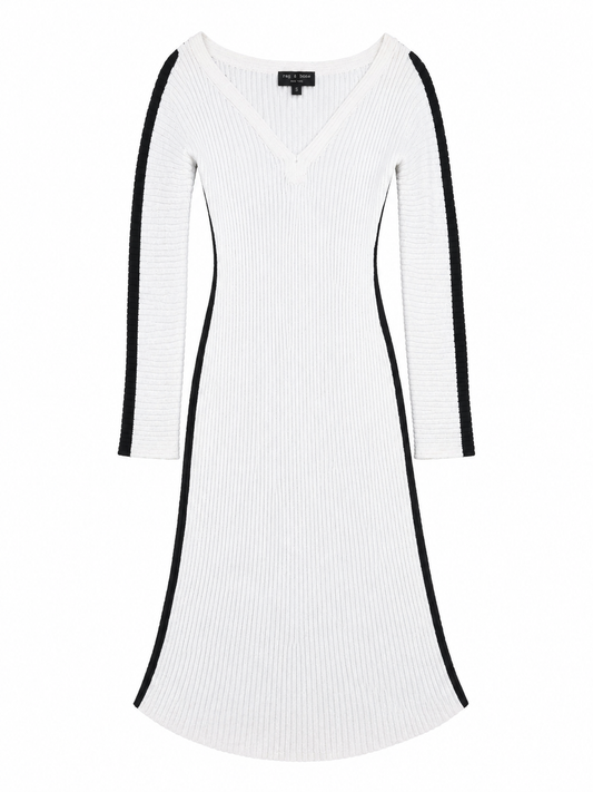 Rag & Bone – Vestido midi tejido bicolor