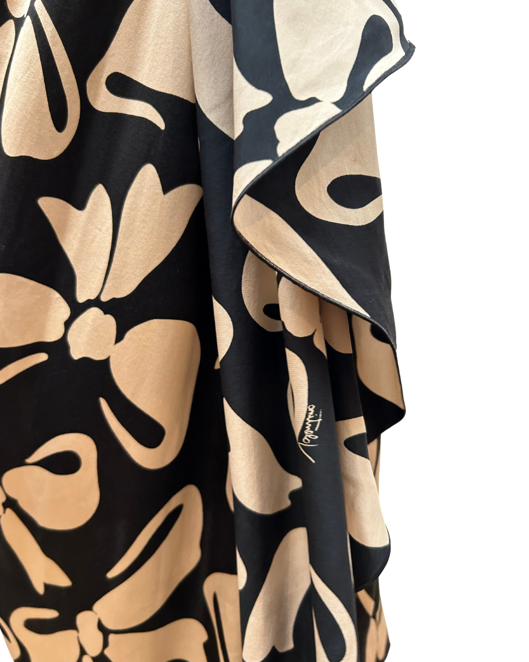 Valentino Roma – Vestido strapless de satén con moños en relieve