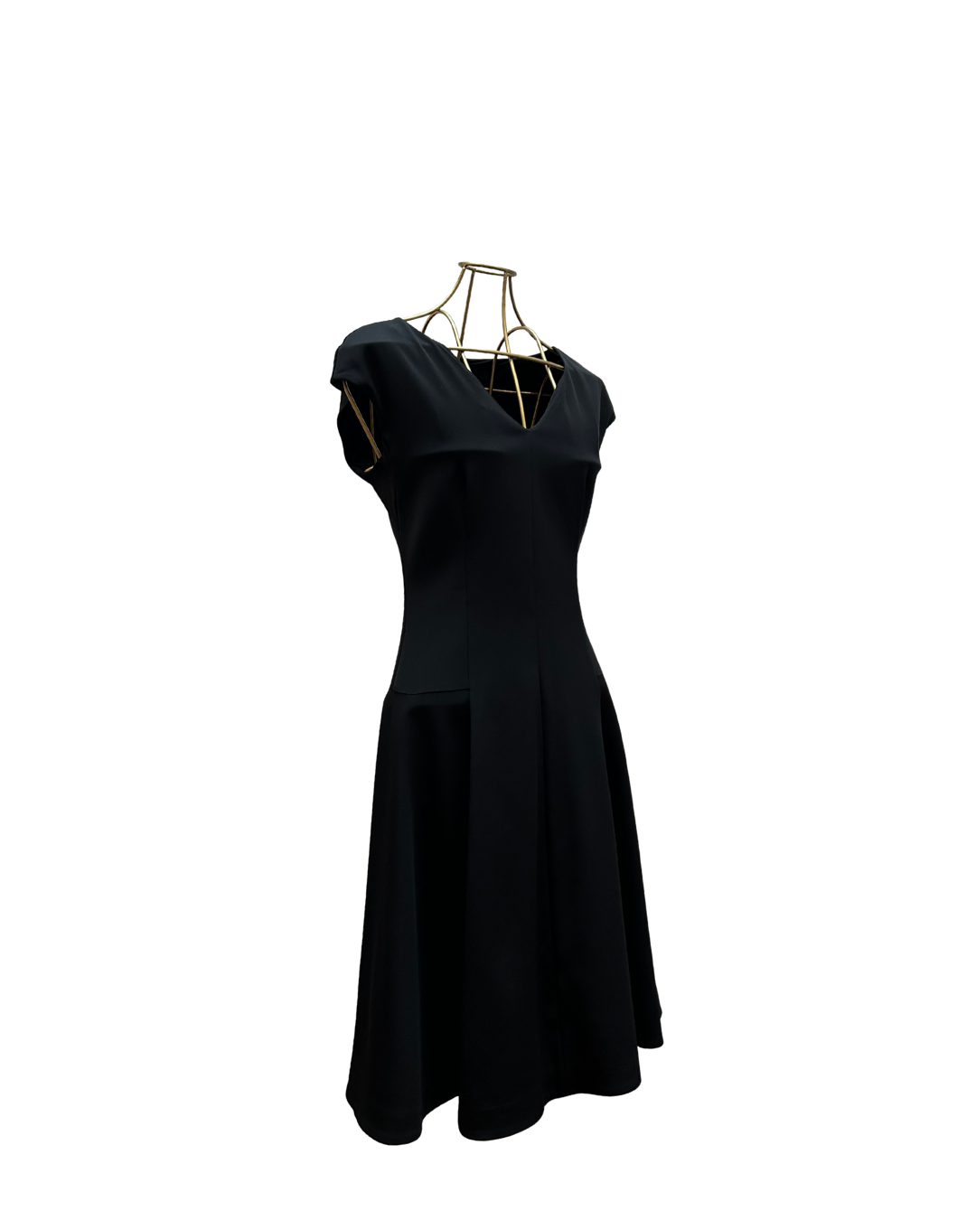 Prada – Vestido negro de silueta estructurada con escote en V