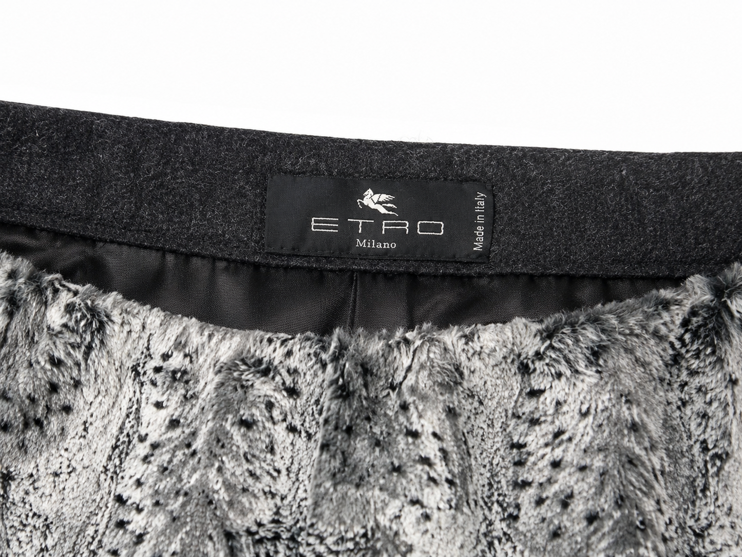 Etro Milano – Falda texturizada en tonos gris y negro