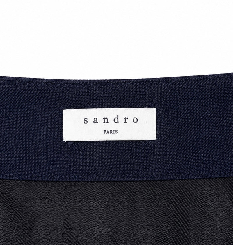 Sandro Paris – Falda navy con botones decorativos